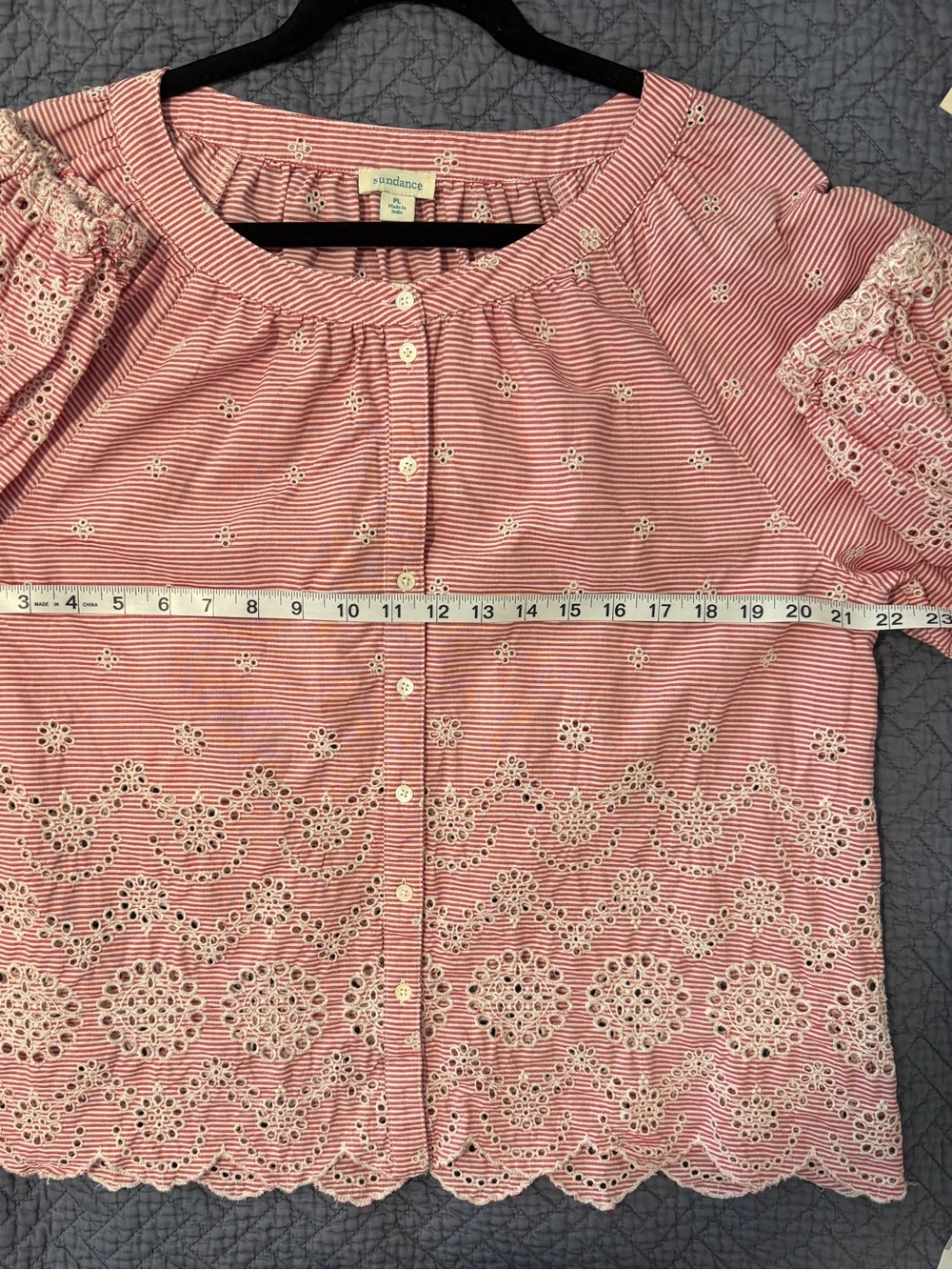 Sundance Rory Eyelet Button-Front Top PL - Picture 8 of 12